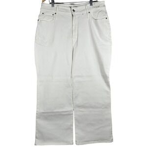 J.Crew Curvy Slim Wide Leg Jeans White Denim High Rise BX828 Size 34 NEW